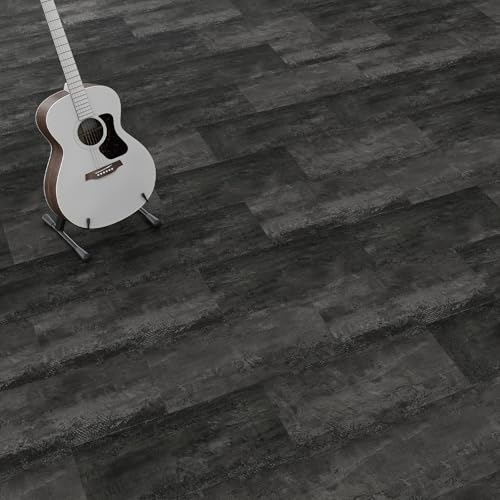 Mulgreat - PVC Bodenbelag - 12 Fliesen Selbstklebende Vinyl-Fliesen - Vinylboden - Betoneffekt - Vinylboden Selbstklebend - 60,96 cm x 30,48 cm Dicke 1,5 mm 2.23m²