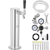 VEVOR Kegerator-Turm-Kit, Einzelzapfhahn-Bierumrüstsatz, Edelstahl-Fass-Bierturm-Zapfanlage mit Doppelmessgerät W21.8-Regler und A-System-Fasskupplung, Biertropfschale für Partys zu Hause