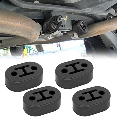 Mikqky 4 Stück Gummi Auspuff Aufhänger, Universal Auto Auspuffhalterung, Suitable for All Vehicles, To Protect The Rear System, 2 Holes 12mm, Black