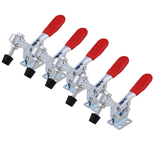 5PCS Kniehebelspanner, Metall Spannverschluss Schnellspanner Horizontalspanner Waagrechtspanner Knebelklemme Horizontal Verstellbar 227Kg