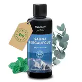 AllgäuQuelle® Saunaaufguss mit 100% BIO-Öle Atemwohl Eukalyptus Minze Salbei Cajeput (100ml). Natürlicher Sauna-aufguss m. ätherische Sauna-Öle im Aufguss-Mittel. Saunaöl naturrein Bio-Saunaduft