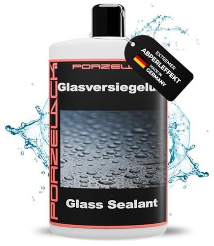 PORZELACK® Scheibenversiegelung Auto mit Abperleffekt - Glasversiegelung für klare Sicht & wasserabweisende Scheiben - Nanoversiegelung (200ml)