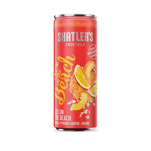 Shatler's Cocktails | Sex on the Beach | Bringt den Flair des Spring Breaks zu uns | Vodka, Pfirsich Liqueur und Orange | 12 x 250ML | 10,1%