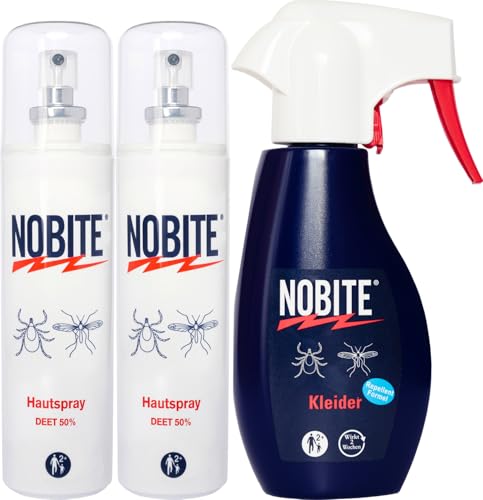 2 x NOBITE Hautspray 100 ML + 1 x NOBITE Kleider 200 ML (3 Stück), Value-Pack