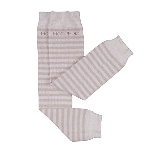 Hoppediz Babystulpen aus Bio-Baumwolle, Baby Leg Warmers, Einheitsgröße, creme sand gestreift