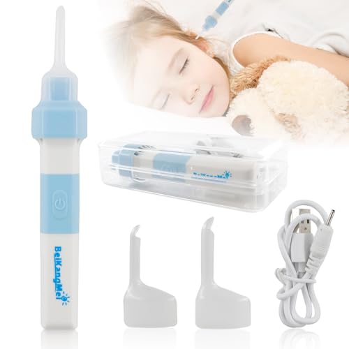 Ohrenschmalz Entferner Sauger,Wiederaufladbar Earwax Remover,Elektrisch Ohrenschmalz Entferner,Mit 2 Waschbaren Ersatzköpfen Und USB-Kabel,für Erwachsene Kleinkinder