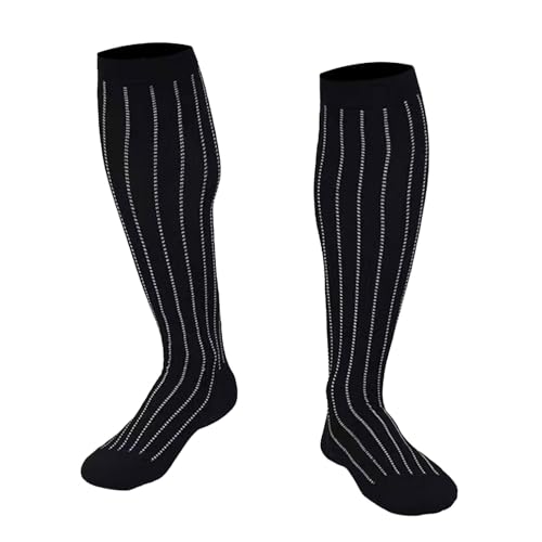 Trainingsstresssocken, elastische Socken, Laufsocken, Skipping-Kompressionssocken, Strümpfe, Jacquard-Wadensocken Überkniestrümpfe Damen (S)