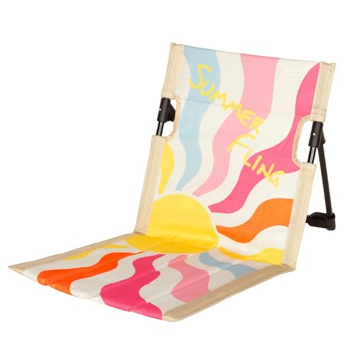 AKTIVE 62462 Strandmatte, faltbar, mit Liegefunktion, Maße: 39 x 39 x 40 cm, verstellbare Rückenlehne, strapazierfähiges Oxford-Gewebe, Kippschutz, inklusive Tragetasche, leicht und kompakt