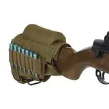 HOUSON Jagdwaffe Hinterschaft Wangenauflage, Taktische Schrotflinte Buttstock mit Gewehr Munitionshalter Gun Bullet Holder für 5,56 mm Bullet .22 / .223.204 Khaki