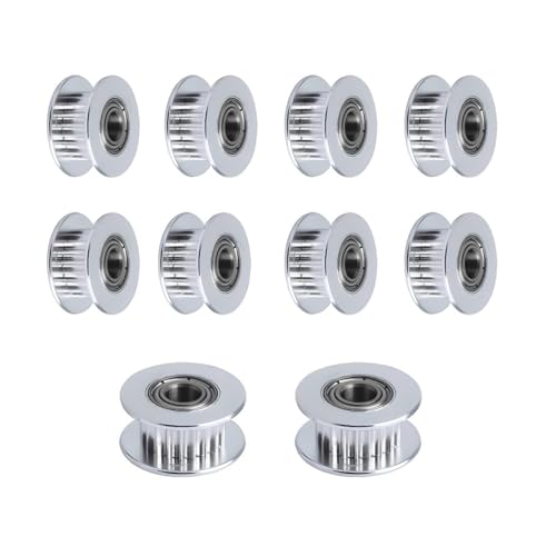 BZ 3D GT2 Umlenkrolle GT2 Idler Pulley 20 Zähne Bohrung 5mm Breite 6mm Zahnriemenscheibe 20 Teeth Bore 5mm für 3D-Drucker GT2 Zahnriemen 6mm Breite.(10 Stück)