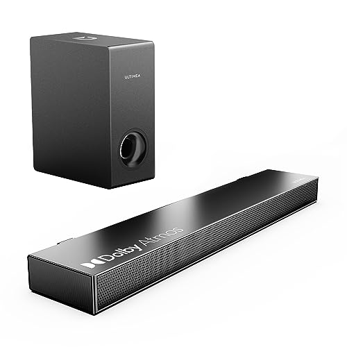 ULTIMEA Soundbar für TV Geräte mit Dolby Atmos, BassMAX, 3D Surround Sound System für TV Lautsprecher Heimkino, Soundbar mit Subwoofer, 5.3 Bluetooth PC Sound Bars, 190W Spitzenleistung, Nova S50