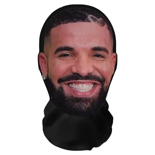 Aristo Solutions Realistische Drake 3D-Druck Vollgesichtsmaske – Atmungsaktiv, leicht & bequem, ideal für Cosplay, Partys, Halloween, Karnveal & Events