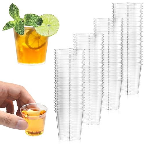 Magrimaxio 100 Stück schnapsgläser plastik, 3cl/30ml shotgläser, Shot Becher aus PS Material, schnapsbecher, pinnchen Gläser, wiederverwendbar plastikbecher, shotbecher, für Verkostung, Partys