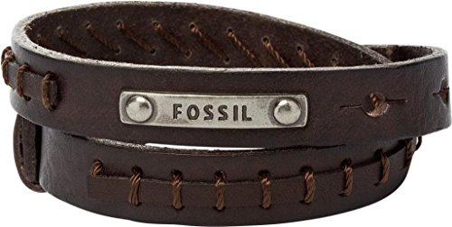 Fossil Armband Für Männer Vintage Casual, Double Wrap Gesamtlänge: 480mm Braun Lederarmband, JF87354040