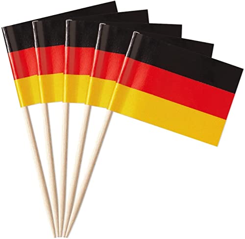 50 Stück * Flaggenpicker + Zahnstocher * für Party und Länderparty | Flag Picks Deko Dekoration Partydeko Fahne Flaggen Länder, Edition: Deutschland