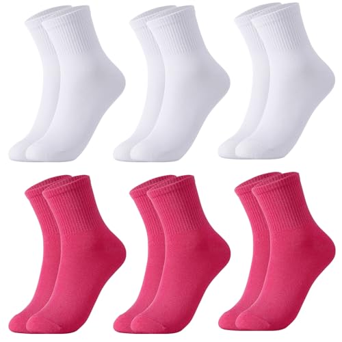 Utensilsto 6 Paar Kinder Socken 35-39 Baumwolle Socken Tennissocken Nahtlos Kindersocken kinder Sportsocken wadenhohe Strümpfe für Mädchen und Jungen