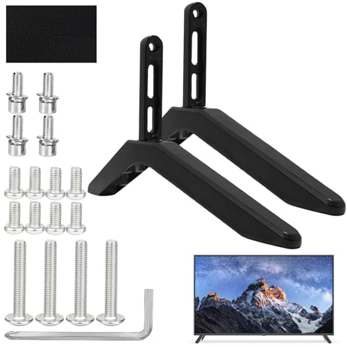 FunWorth Universal TV-Standfüße, Tv standfuss für 32-65 Zoll Fernseher, Stabiler Sockelfuß mit Neigungseinstellung, Kompatibel mit Samsung, LG, Sony etc. Flachbildschirme, Curved, LED/LCD/OLED