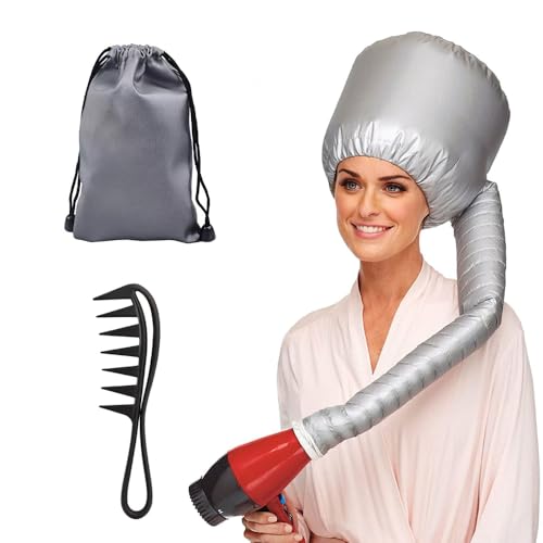 JRYGAC Trockenhauben für Haare, Föhnhaube Locken, Diffuser Cap, Motorhauben Haartrockneraufsatz, Schnell trockenes Haar mit Kamm, Aufbewahrungstasche, für Haarstyling, Tiefenpflege und Trocknen