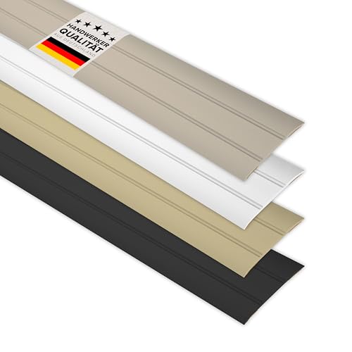 D-TACK Übergangsprofil Alu selbstklebend | Breite 37 mm | Länge 1 m | Titan | Flache Übergangsschiene | Übergangsleiste aus eloxiertem Aluminium | Abdeckleiste in Handwerker-Qualität