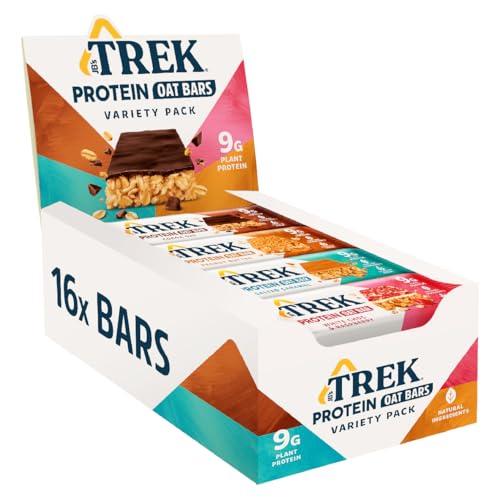 JB's TREK Protein Haferriegel | Mixbox | Pflanzlich | Glutenfrei | Vegan | 16 x 50g Riegel | 800g
