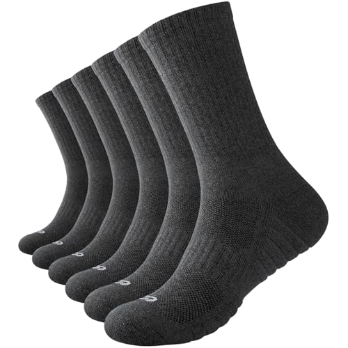 TIBISI Socken Herren Damen Wandersocken Arbeitsocken Sportsocken Tennissocken Laufensocken Baumwolle Atmungsaktiv 5/6 paar