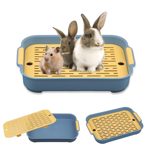 Kaninchen Toilette 27*18.8*4 cm Kaninchentoilette, Tablett Hasentoilette, Hamster Toilette, Meerschweinchen Toilette, Kotwanne Kaninche, Hasentoilette Ecke, für Kaninchen, Hamster, Meerschweinchen