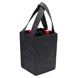 Flaschentasche 4 Flaschen, Filzmaterial Bottlebag Bierbeutel, Weinflasche Geschenk Tasche, Filztasche Flaschenträger Flaschenkorb, Wiederverwendbare Wein Halter Flasche für Ausflüge und Picknicks