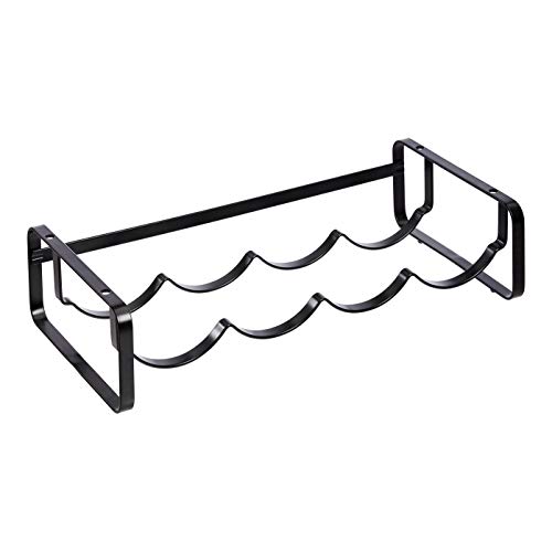 Amazon Basics Weinregal, stapelbar, Tischregal, Schwarz, 40.01 x 9.5 x 19.99 cm
