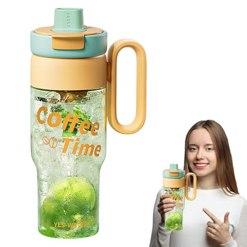 Generisch Trinkflasche Mit Deckel | 850ml Trinkflasche Mit Teefach - Auslaufsichere Sportflasche Mit Griff Für Haushalt, Wandern, Sport, Schule Und Outdoor
