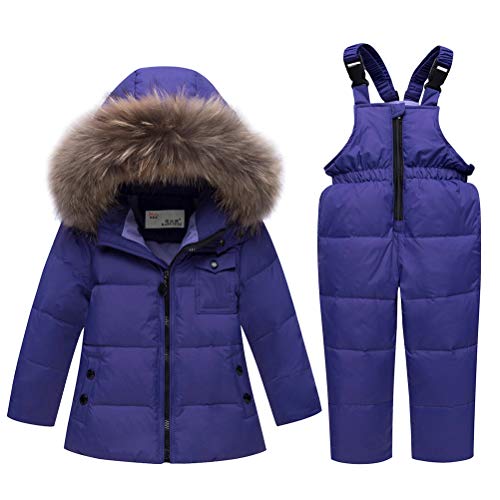 Odziezet Kinder Mädchen Schneeanzüge Wintermantel Skihose Kapuzenjacke Schneehosen Jungen Schneekleidung Set 9 Monate-5 Jahre alt