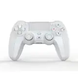 NK Controller für PS4 / PS3 / PC/Handy, kabellos, mit Dualshock, 6-Achsen-Erkennungsfunktion, LED-Licht, Touch-Panel, Kopfhörereingang, Ladekabel im Lieferumfang enthalten, Weiss