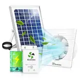 ecoCalm Solar Ventilator Outdoor mit Solar Powerbank, Wasserdichter Solar Lüfter 100mm mit Solarpanel 12V und Kabel 4,5M, Gewächshaus Zubehör für Gartenhaus, Hühnerstall, Camping