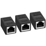 AXFEE RJ45 Kupplung Cat7, 3 Stück CAT6 Kupplung Verbinder, Lan Kupplung für Lan Kable, Lan Kabel Verlängerung, LAN Verbinder Netzwerkkabel, Ethernet Kabel Patchkabel für Cat 7 Cat6 Cat5 Cat5e