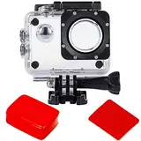 TEKCAM Wasserdichtes Gehäuse Kompatibel mit Akaso Ek7000/SJCAM SJ4000/Jadfezy/Wolfang/Apexcam Action Kamera, Tauchen Schutzhülle Gehäuse mit Schwimmer, Schutzhülle Shell