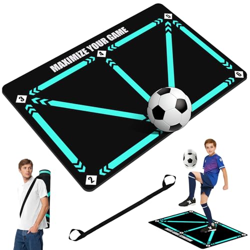 YAOZUP Fußballmatte, 60x90cm Fussball Matte Ballkontrolle, Fußball Schritt Trainingsmatte, Fussball Trainingszubehör, Ballkontrolle Trainingsmatte, rutschfeste Fussballmatte Training