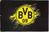 BVB Borussia Dortmund Flagge 150 x 100 cm, Hissfahne schwarzgelb mit Emblem