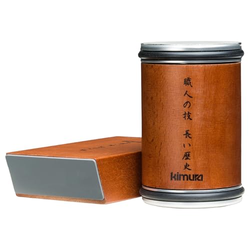 Kimura Professioneller Rollmesserschärfer, Messerschärfen mit Diamant- & Keramikplatten, 15° & 20° magnetische Winkelführungen, ideal zum Schärfen und Schärfen aller Kochmesser, japanische Geschenkbox
