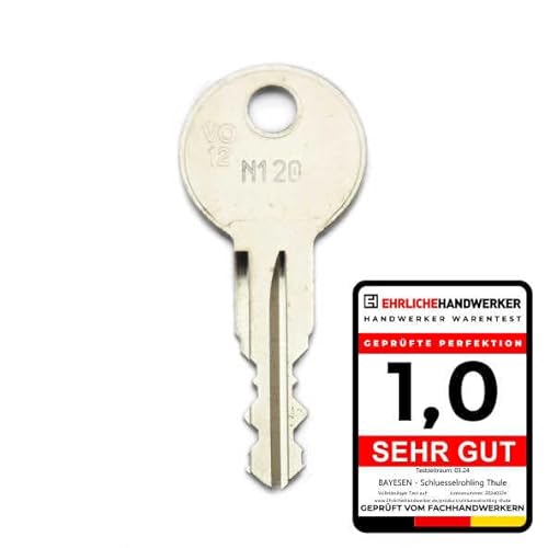 Thule Ersatzschlüssel N157 - Hochwertiger Ersatz Schlüssel für Dachboxen & Fahrradträger