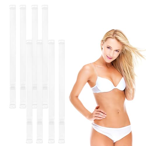 4 Paar BH Träger, Unsichtbare Klare BH Bügel, Leicht Verstellbar Durchsichtige BH Träger, BH Träger Transparent für Schulterfrei Oberteile Frauen Trägerlose BHS