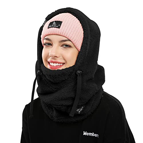 Shy Velvet Plüsch Sturmhaube Mütze Winter Thermo Skimaske Wolle Balaclava für Radfahren, Snowboarden, Skifahren, Motorradfahren Winddicht Gesichtshaube für Herren/Damen