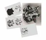 AS-365 Wolf Step by Step Schablone für Acryl, Airbrush, Spray, Lacke und Wandfarbe Größe M