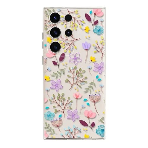 Rnrieyta Miagon Kreativ Blume Hülle für Samsung Galaxy S20 Ultra,Schmetterling Blätter Blumen Flower Serie Schutzhülle Transparentes Weich TPU Cover Dünne Kratzfeste Silikon Gel