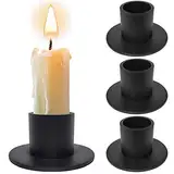 Aileem 4Pcs Schwarz Kerzenständer, Vintage-Eisen-Kerzenhalter, Kegelkerzenhalter, Teelichthalter Metall, Kerzenhalter für Hochzeit Weihnachten Party Esstisch Mantel Deko