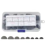 80 Stück Federkeile Sortiment, 8 Größen Halbmond Paßfeder Set, 3-4-5-6 mm Passfeder Sortiment, Scheibenfeder-Sortiment-Kit für Schwungrad Riemenscheiben Kurbelwellenschlüssel