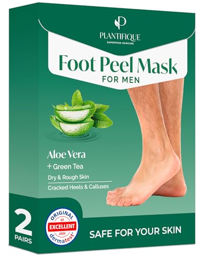 Plantifique Fußmaske Men - Hornhaut Socken - Fussmaske 2 Paar Hornhautentferner Socken - Extreme hornhaut entfernen fuß Foot Peel Mask Fußpeeling - Anti Hornhaut Socken - Hornhaut Foot Mask