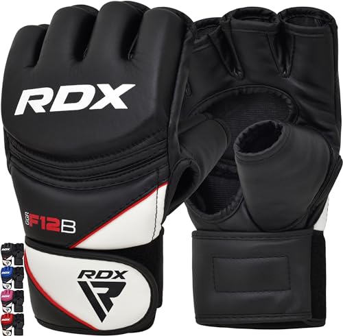 RDX Profi MMA Handschuhe Grappling Sparring Training, Maya Hide Leder, Kickboxen Kampfsport Gepolstert Gloves, Muay Thai Boxsack Sandsack Pratzen Boxen Punchinghandschuhe, Herren Damen Martial Arts