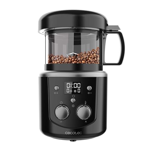 Cecotec Elektrische Kaffeebohnentrommelröster Roaster Booster. 1400W, Kaffeezubehör, automatisches oder manuelles Rösten, gleichmäßige Röstung, Kapazität von 100-150g, einstellbare Zeit von 8-15 Min
