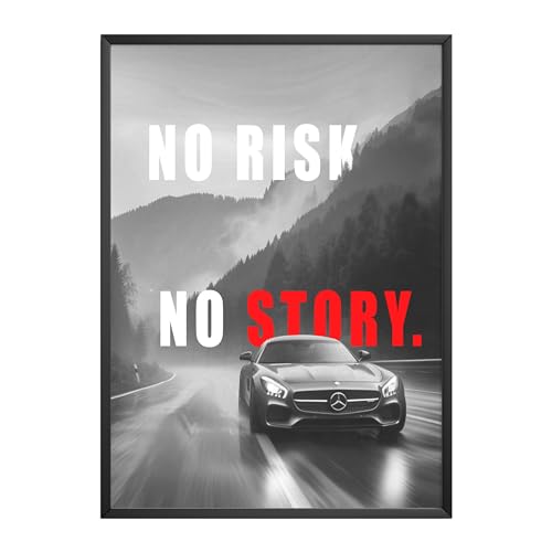 MJ-GRAPHICS® Motivationsbilder Mercedes Benz Bilder Büro, A4 Bild Büro Motivation Poster AMG GT Autos Jungen, Motivationsbilder, Auto Bild Luxus, Motivation Bild Affirmationen Büro Bild ohne Rahmen