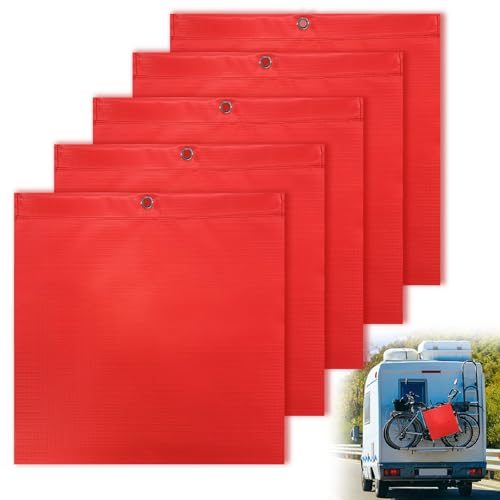 5 Stück Warnflagge Rot,Warnfahne 30x30 cm,Warnflaggen,Schlussfahne,Signalfahne Rot für Auto,Transport Fahrradträger or Erinnerung an den Gefahrenbereich (Stil 2)