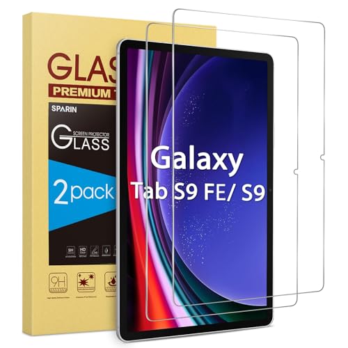 SPARIN 2 Stück Panzer Schutz Glas Schutzfolie für Samsung Galaxy Tab S9 FE/Tab S9 / Tab S8 / Tab S7, Schutzglas Displayschutzfolie mit 9H Härte, Kratzfest